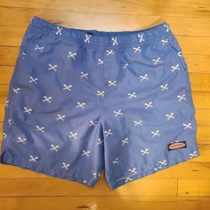 Vineyard Vines Swim Trunks Fish Bones Size Medium but fit like a LARGE.